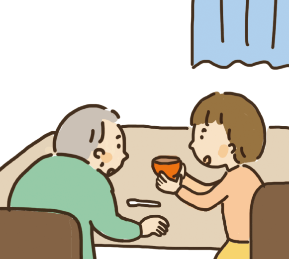 病気の家族の世話をする子ども