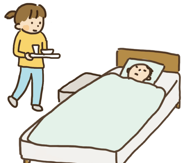 家族を看病する子ども