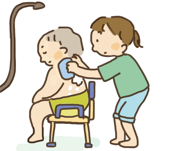 家族の介助をする子ども